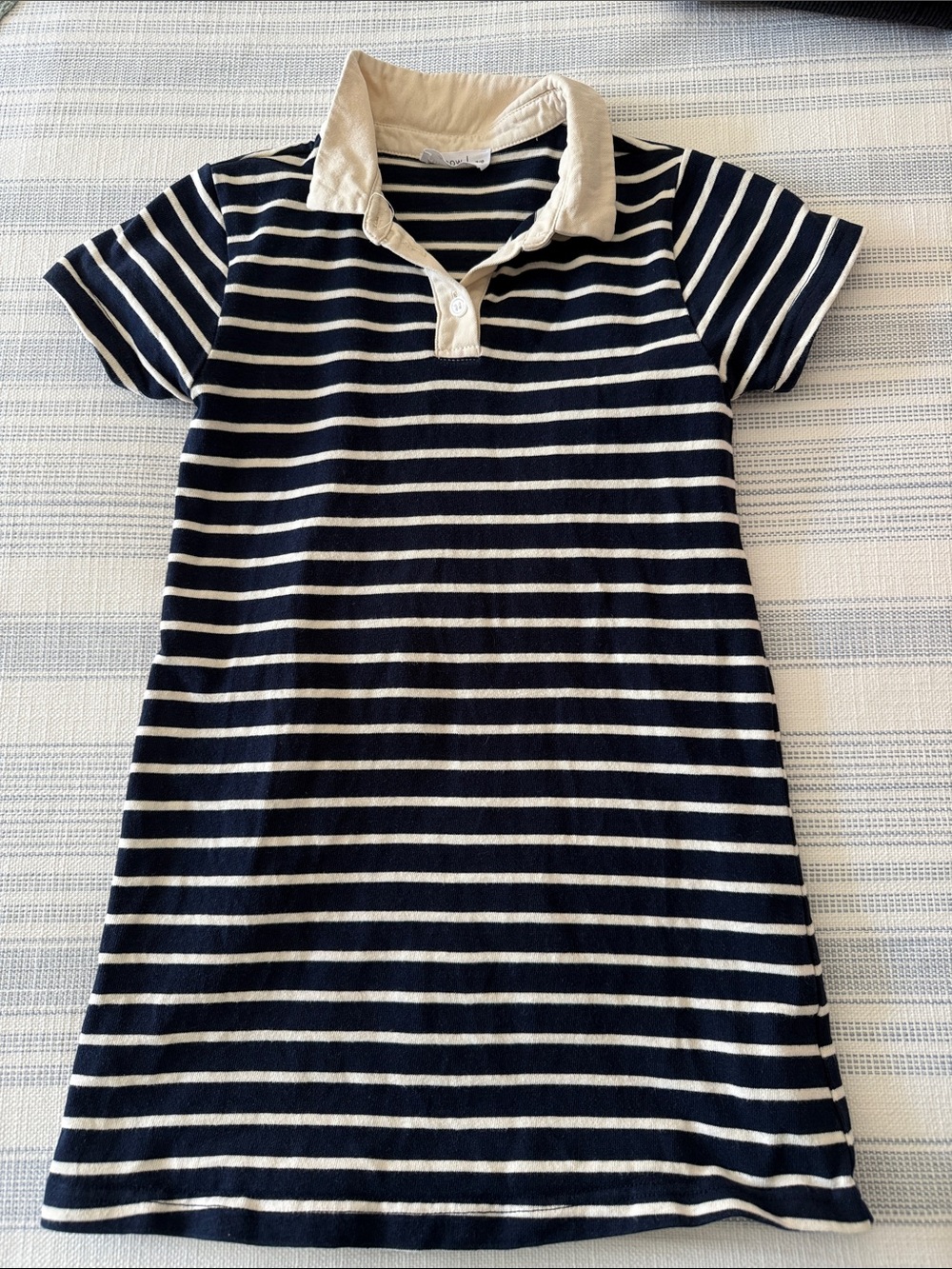 Striped Navy and Cream Kids Polo Dress
